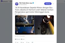 Pengendara Sepeda Motor Tewas Terbentur Separator Saat Masuk ke Jalur Bus Transjakarta