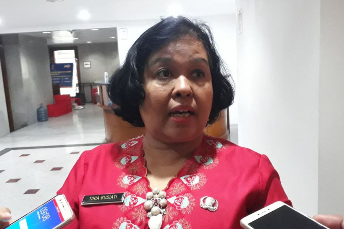 Kepala Dinas Pariwisata dan Kebudayaan DKI Jakarta Tinia Budiati di Balai Kota DKI Jakarta, Jalan Medan Merdeka Selatan, Jumat (9/2/2018).