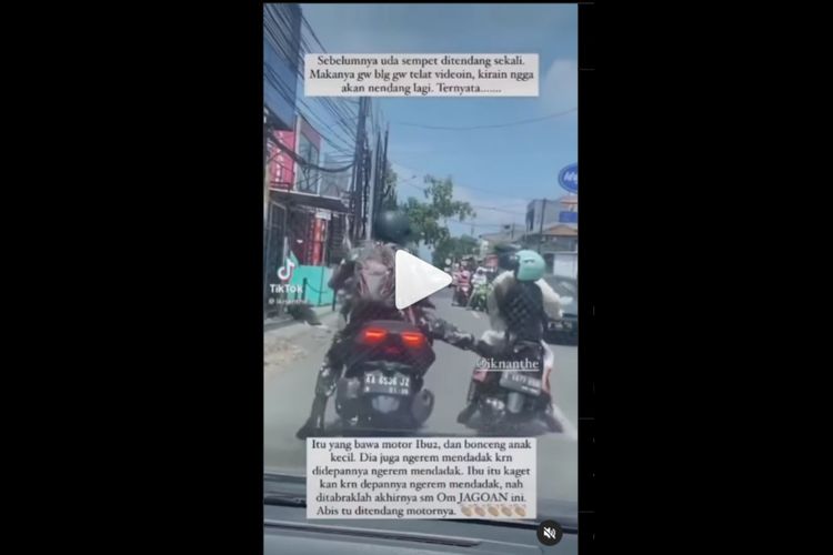 Seorang prajurit TNI menendang pemotor wanita di Bekasi lalu videonya viral di media sosial sejak Senin (24/4/2023).