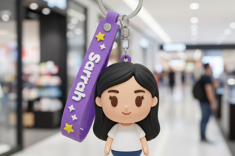 Foto Gantungan Kunci Foto Diri Sendiri Jadi Style Kartun hasil dari Google Gemini AI