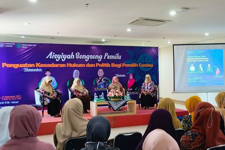 Suasana seminar di Universitas Ahmad Dahlan (UAD) Yogyakarta, Sabtu (23/9/2023).