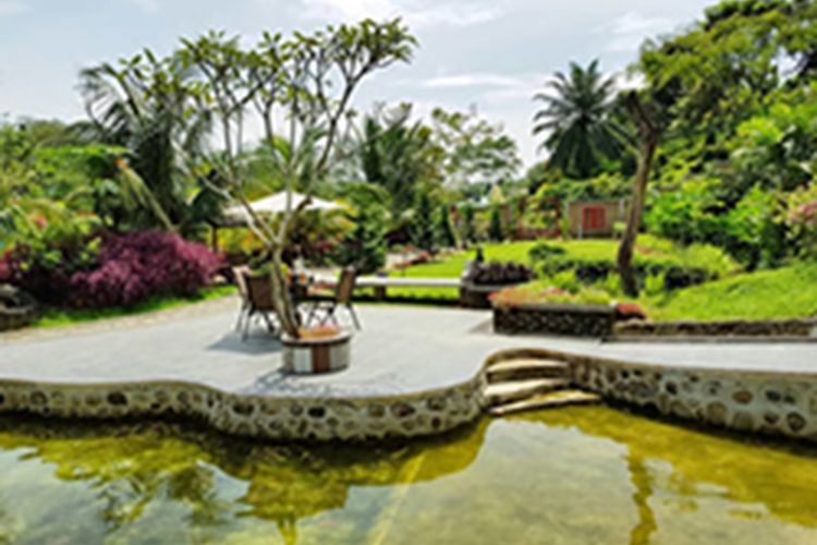 Salah satu spot instagramable di The Le Hu Garden, Deli Serdang, Sumatera Utara.