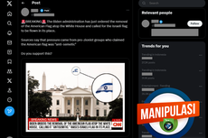 Manipulasi Foto Bendera Israel Berkibar di Gedung Putih