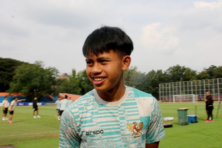 Pemain Timnas U16 Indonesia Fabio Azka Irawan yang berlaga di Piala AFF U16 2024 di Stadion Manahan Solo.