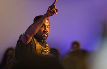 Kanye West makes his first presidential campaign appearance, Sunday, July 19, 2020 in North Charleston, S.C. Rapper Kanye West, in his first event since declaring himself a presidential candidate, delivered a lengthy monologue Sunday touching on topics from abortion and religion to international trade and licensing deals. Whether he's actually seeking the nation's highest office remains a question. (Lauren Petracca Ipetracca/The Post And Courier via AP)