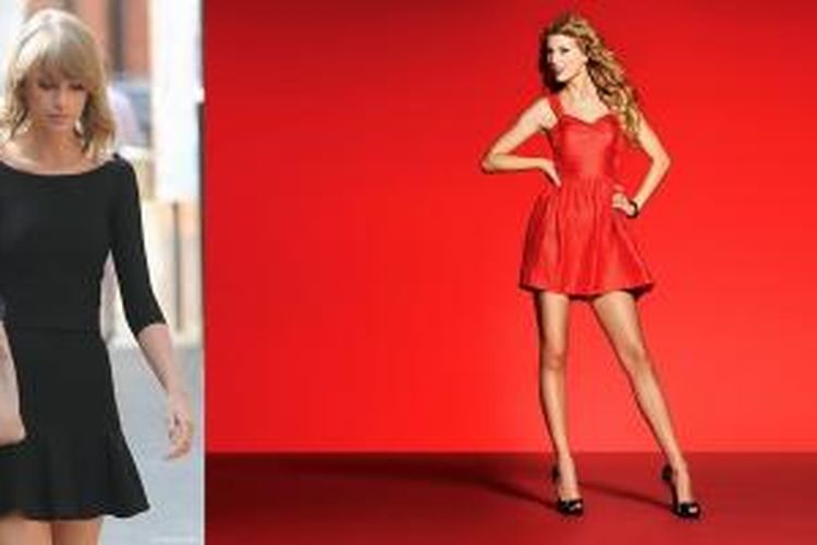 Taylor Swift termasuk salah satu selebriti yang kerap tampil seksi dengan menunjukkan kaki jenjang dan busana melekuk tubuh tanpa harus selalu pamer belahan dada.