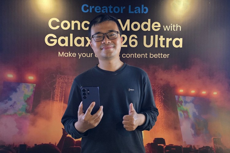 Freddy, peserta workshop Creator Lab Concert Mode with Samsung Galaxy S26 Ultra mengaku mengikuti workshop ini karena ingin meningkatkan kualitas konten yang ia buat.