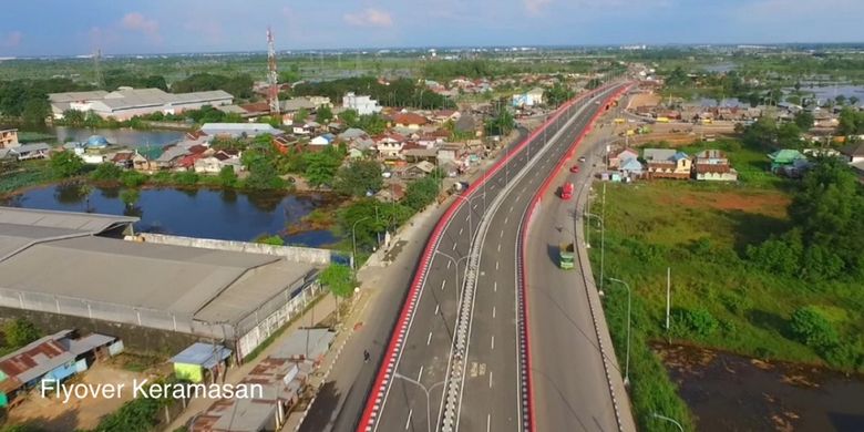 Flyover Keramasan di Kota Palembang yang diresmikan pada Selasa (5/6/2018).