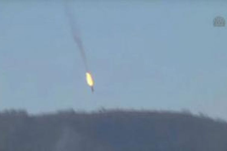 Jet Rusia, Su-24 ditembak jatuh pesawat Turki F-16 pada Selasa (24/11/2015).