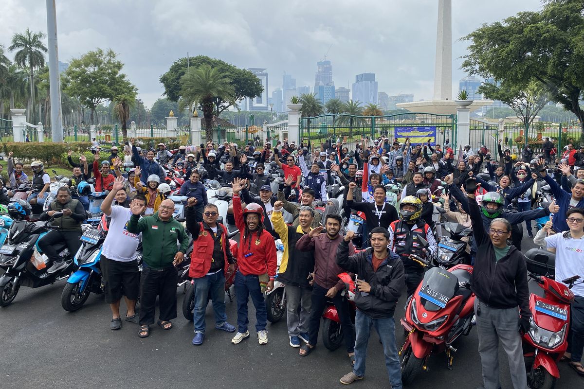 Sunmori khusus pengguna motor listrik, rutin diadakan dengan agenda keliling Jakarta