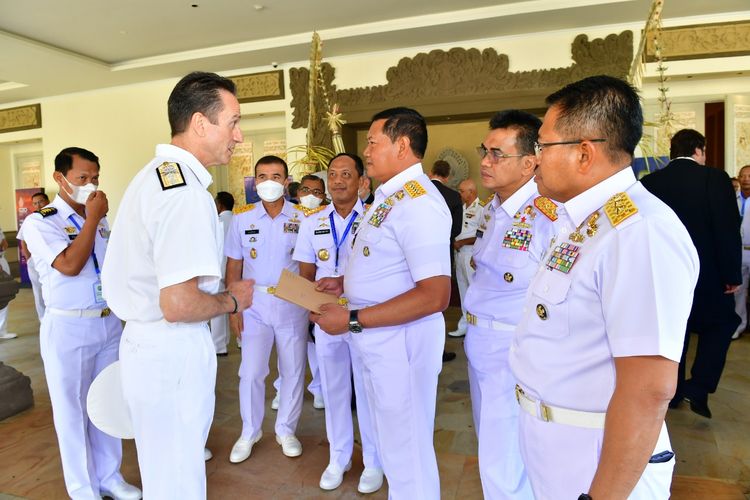 Kepala Staf Angkatan Laut (KSAL) Laksamana Yudo Margono di sela-sela pertemuan International North Indian Ocean Hydrographic Commission (NIOHC) ke-21 di Bali, Rabu (24/8/2022).