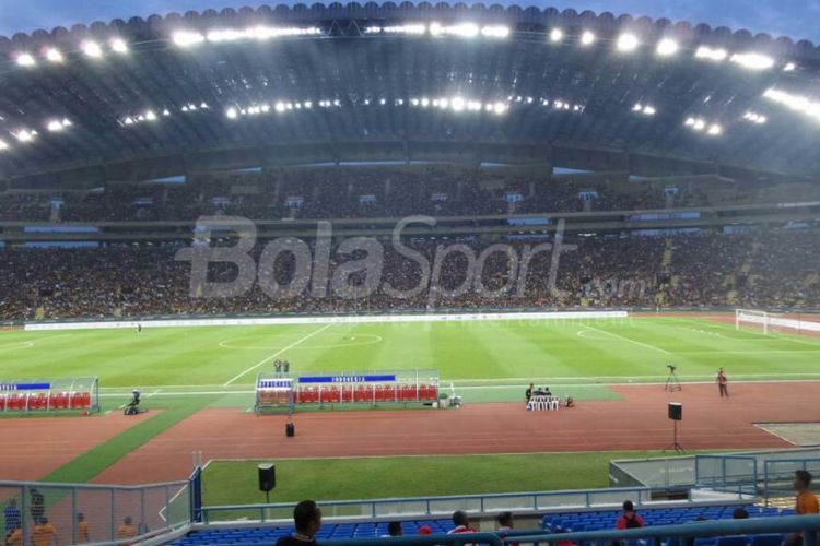 Suasana Stadion Shah Alam jelang pertandingan semifinal SEA Games 2017 antara timnas Indonesia dan Malaysia, Sabtu (26/8/2017).