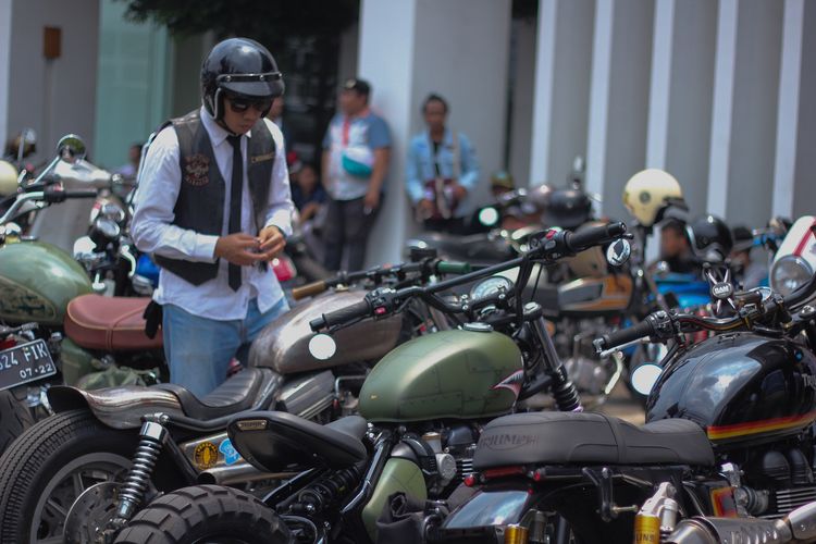 Sederetan motor gede (moge) yang ikut meramaikan Distinguished Gentlemans Ride (DGR), Minggu (30/9/2018).