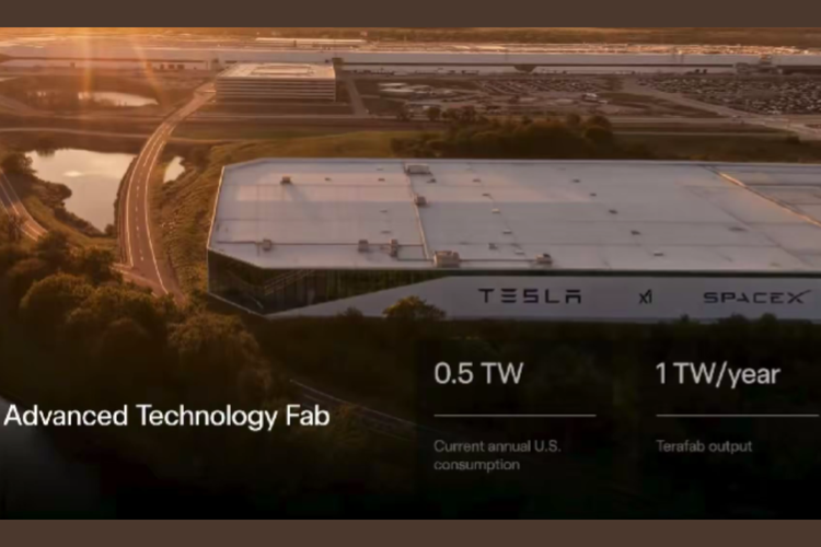 Tampilan fasilitas Advanced Technology Fab di Austin, Texas, yang akan menjadi tahap awal proyek Terafab dengan target produksi daya komputasi hingga 1 terawatt per tahun.