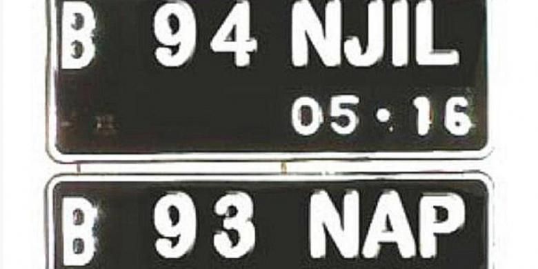 Ilustrasi tanda nomor kendaraan