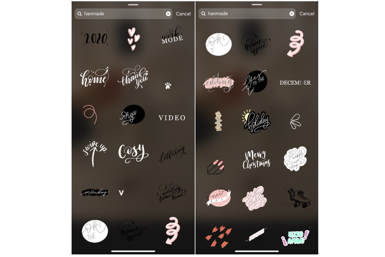 Stiker hanmade di Instagram.