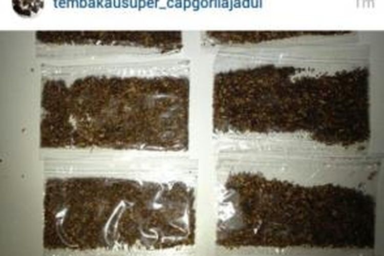 Tembakau super Cap Gorila yang memiliki efek seperti ganja, dijual di Yogyakarta secara online.