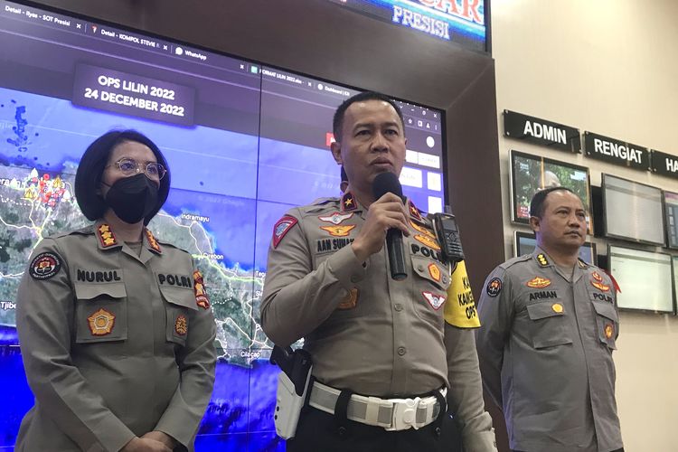 Direktur Penegakan Hukum (Dirgakkum) Korps Lalu Lintas (Korlantas) Polri Brigjen Pol Aan Suhanan saat ditemui di Gedung NTMC Korlantas Polri, Sabtu (24/12/2022).