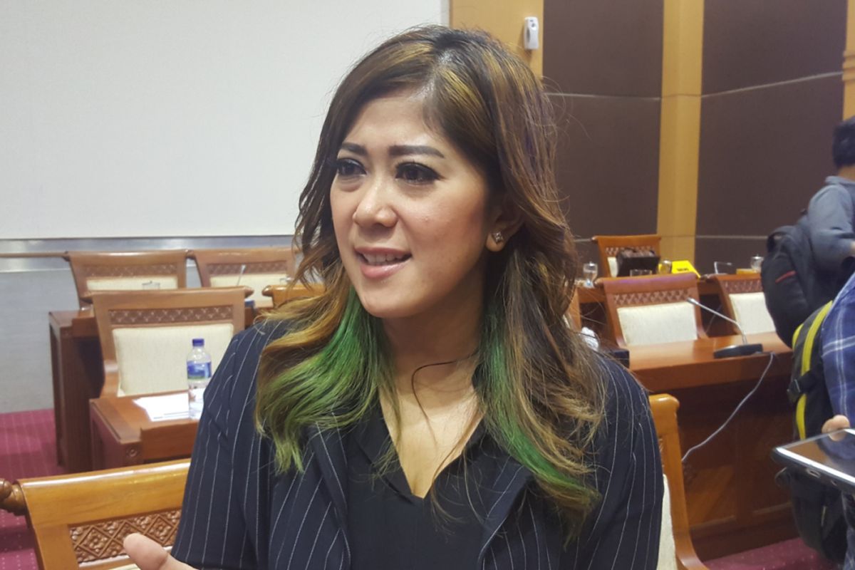 Wakil Ketua Fraksi Golkar DPR RI, Meutya Hafid, di sela-sela RDPU Komisi 1 DPR RI bersama Facebook, Selasa (17/4/2018).