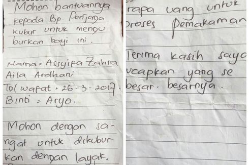 Jasad Bayi Ditemukan Bersama Surat dan Uang Rp 150.000