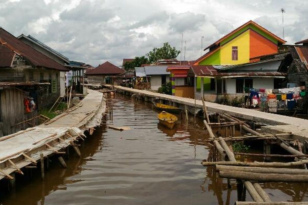 Salah satu sudut Kampung Beting yang tengah ditata oleh Kementerian PUPR dan Pemkot Pontianak. Foto diambil Selasa (20/12/2016).