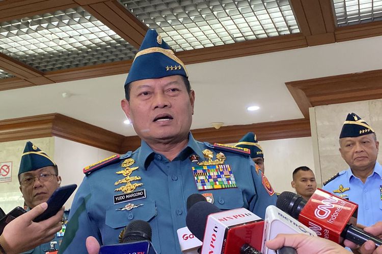 Panglima TNI Laksamana Yudo Margono di Kompleks Parlemen Senayan, Jakarta, Rabu (13/9/2023).
