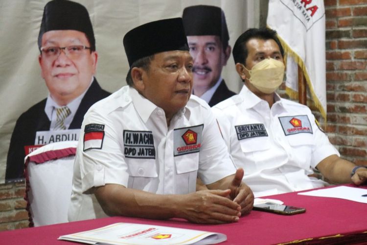 Ketua DPD Gerindra Jateng Abdul Wachid dan Sekretaris Sriyanto Saputro