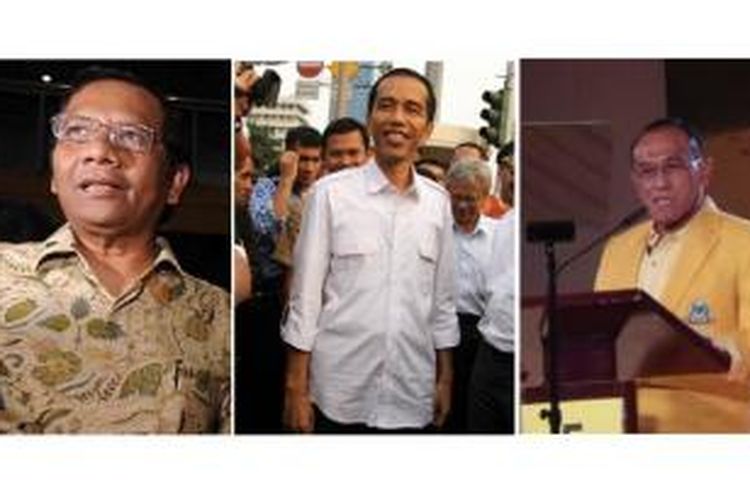 Mahfud MD, Jokowi dan Aburizal Bakrie.