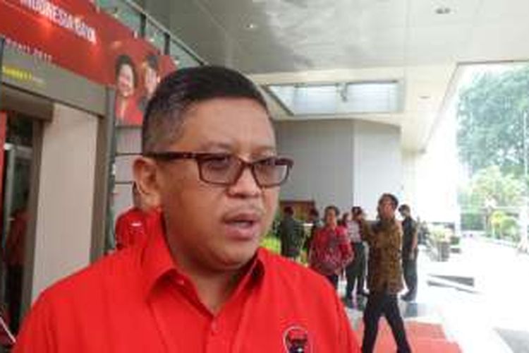 Sekretaris Jenderal PDI Perjuangan Hasto Kristiyanto di acara HUT PDI-P di JCC Senayan, Jakarta, Selasa (10/1/2017).