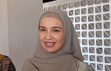Artis Shireen Sungkar ditemui usai menghadiri acara Women Festive di Balai Kartini, Jakarta Pusat, Minggu (9/3/2025).