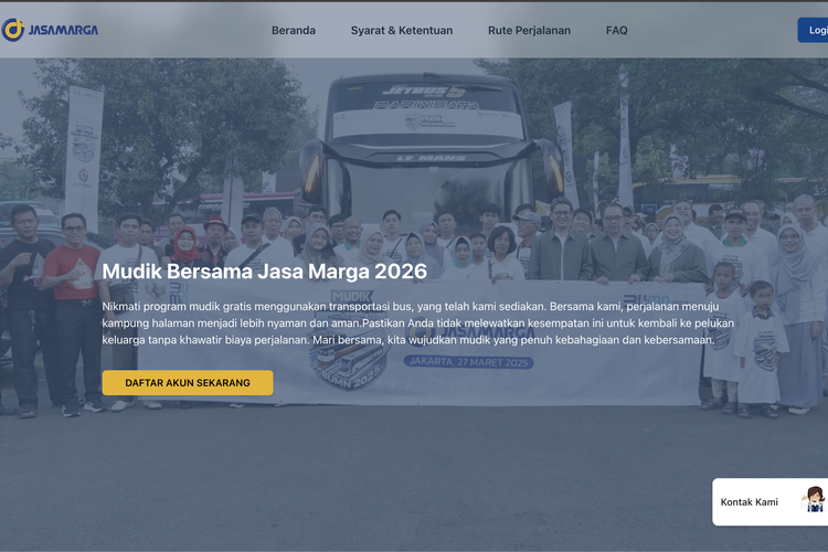 Mudik Gratis Jasa Marga 2026 Resmi Dibuka, Ini Link Daftar, Syarat, dan Rutenya