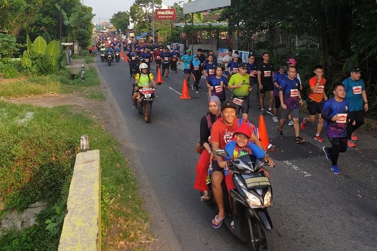 Ribuan peserta mengikuti Mandiri Jogja Marathon 2019 yang berlangsung pada Minggu, 28 April 2019. 