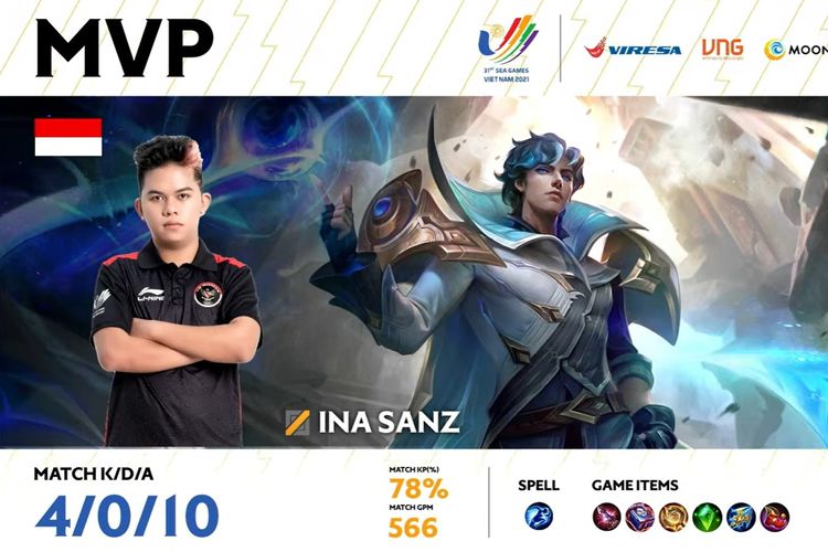 Timnas Indonesia mendapatkan MVP menggunakan hero Xavier dari Sanz di babak Grand Final SEA Games 2021.