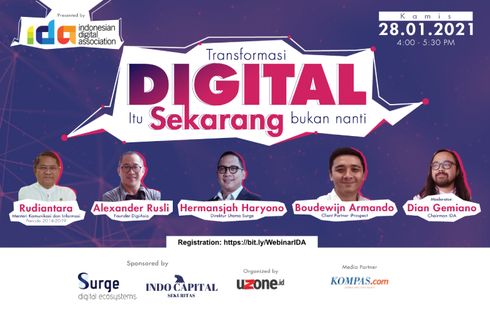 Edukasi Masyarakat Soal Manfaat Digital, IDA Gelar Webinar Bertajuk “Transformasi Digital Itu Sekarang Bukan Nanti”