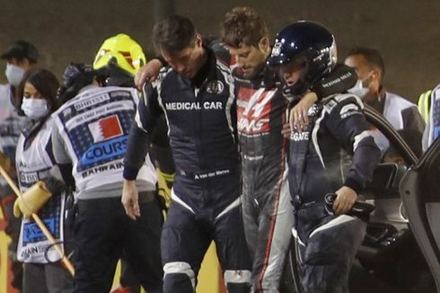 Kondisi Romain Grosjean Usai Crash sampai Mobil Terbakar di F1 GP Bahrain