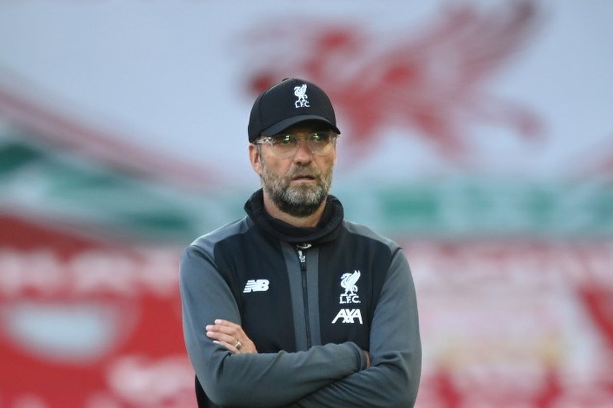 Juergen Klopp menjelang laga Liverpool vs Crystal Palace yang berakhir 4-0 untuk tuan rumah di Stadion Anfield dalam lanjutan pekan ke-31 Premier League, kasta teratas Liga Inggris, Rabu (24 Juni 2020).
