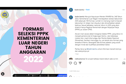 Rincian 100 Formasi Seleksi PPPK Kemenlu 2022