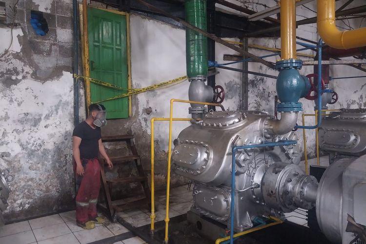 Gas amonia di PT Danesja, Koang Jaya, Karawaci, Kota Tangerang, (6/2/2024). 