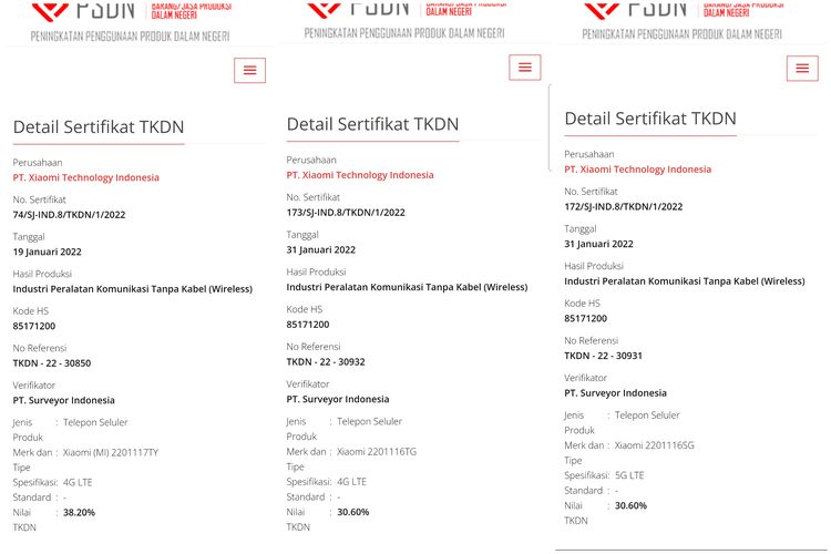 Ilustrasi ponsel yang diduga Redmi Note 11S, Redmi Note 11 Pro, dan Redmi Note 11 Pro 5G yang sudah terdaftar di situs web TKDN Kemenperin.