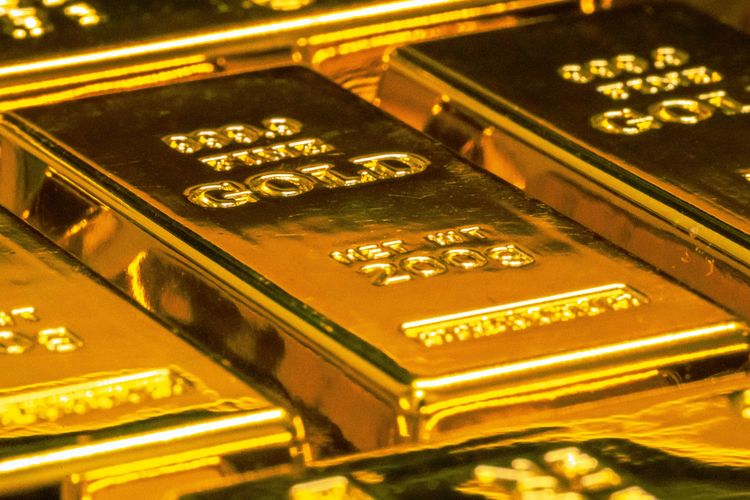 Ilustrasi emas batangan. Bank Indonesia menjual cadangan emas. 