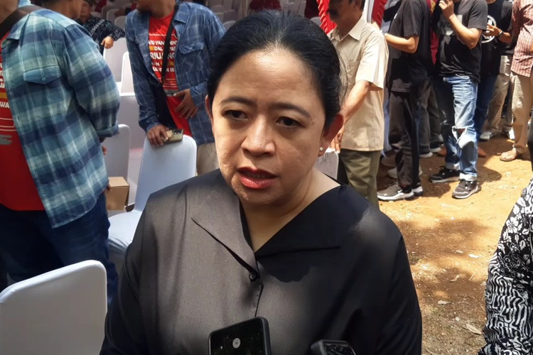 Ketua DPP PDI-P Puan Maharani dalam kunjungannya di Boyolali, Jawa Tengah, Minggu (3/12/2023).