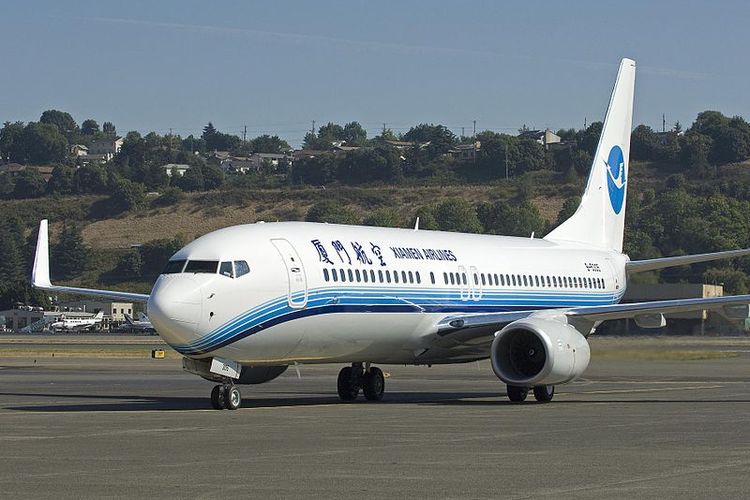 Sebuah Boeing 737-800 milik maskapai penerbangan Xiamen Air.