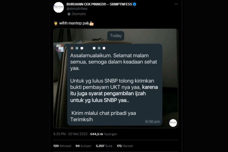 Viral Twit Bukti Pembayaran Ukt Jadi Syarat Ambil Ijazah Ini Kata Snpmb