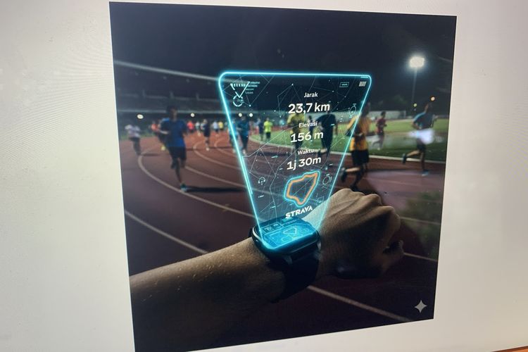 Contoh prompt Gemini AI hologram Strava.