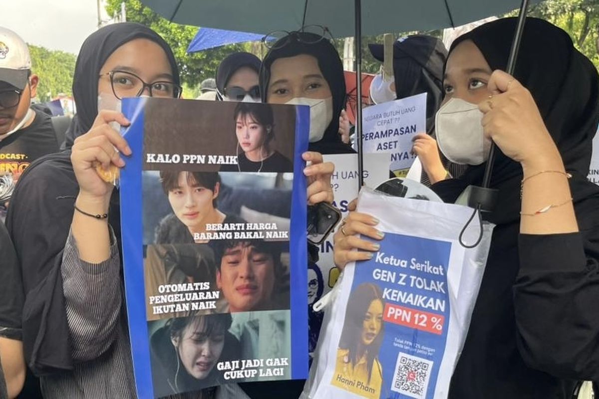 Poster Hanni Pham Tolak Kenaikan PPN 12 Persen Ramaikan Aksi K-Popers