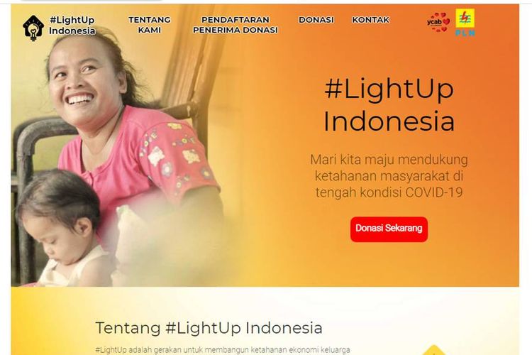 Screenshot laman Light Up Indonesia (2/5/2020)