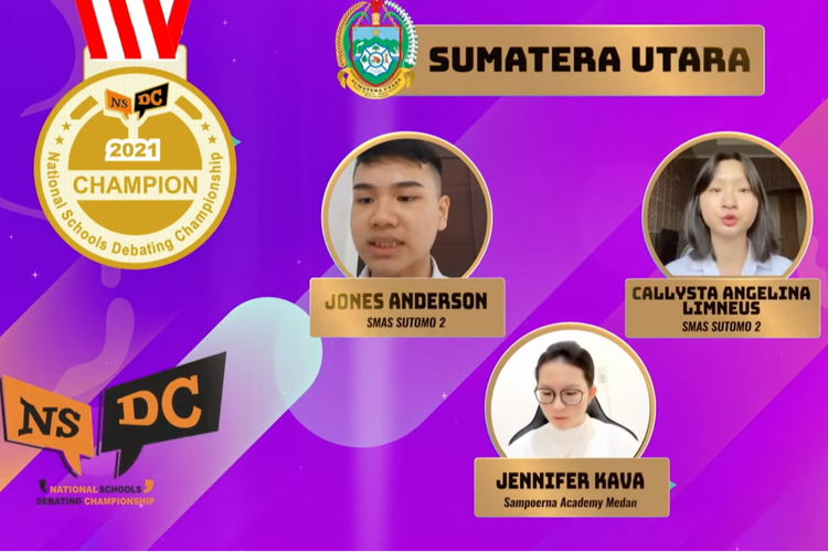 Pengumuman pemenang kompetisi debat siswa nasional, Lomba Debat Bahasa Indonesia (LDBI) dan National Debating Championship (NSDC) 2021 pada Sabtu, 16 Oktober 2021.