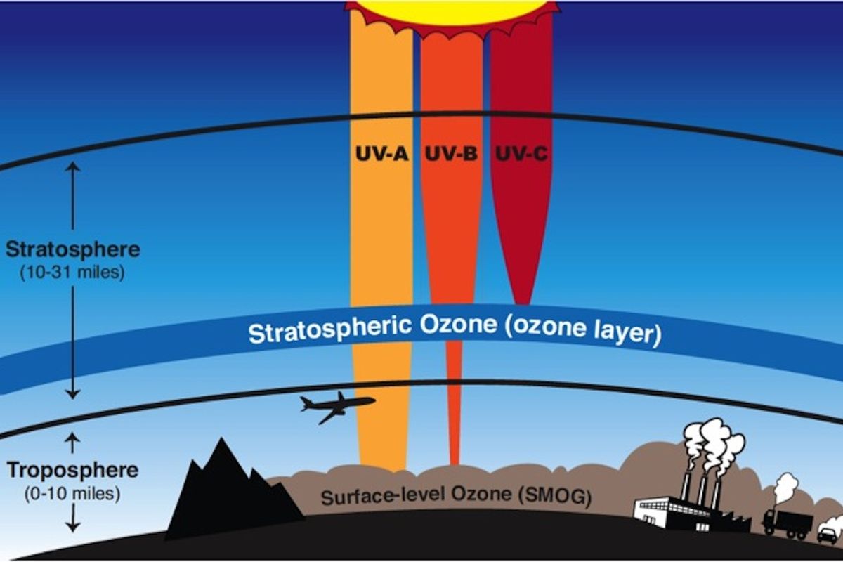 Lapisan ozon pada stratosfer melindungi bumi dari sinar ultraviolet