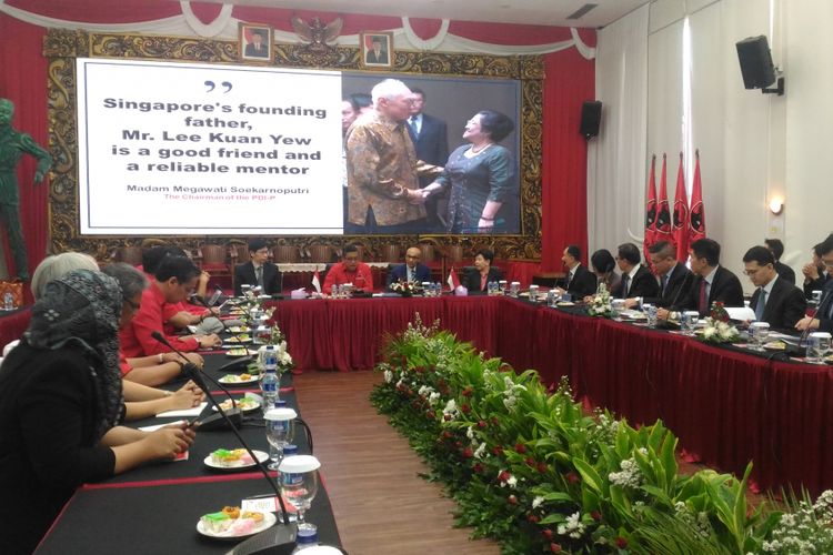 Para delegasi calon pemimpin Singapura berkunjung ke Dewan Pengurus Pusat (DPP) PDIP dj Jakarta, Rabu (7/11/2018). 