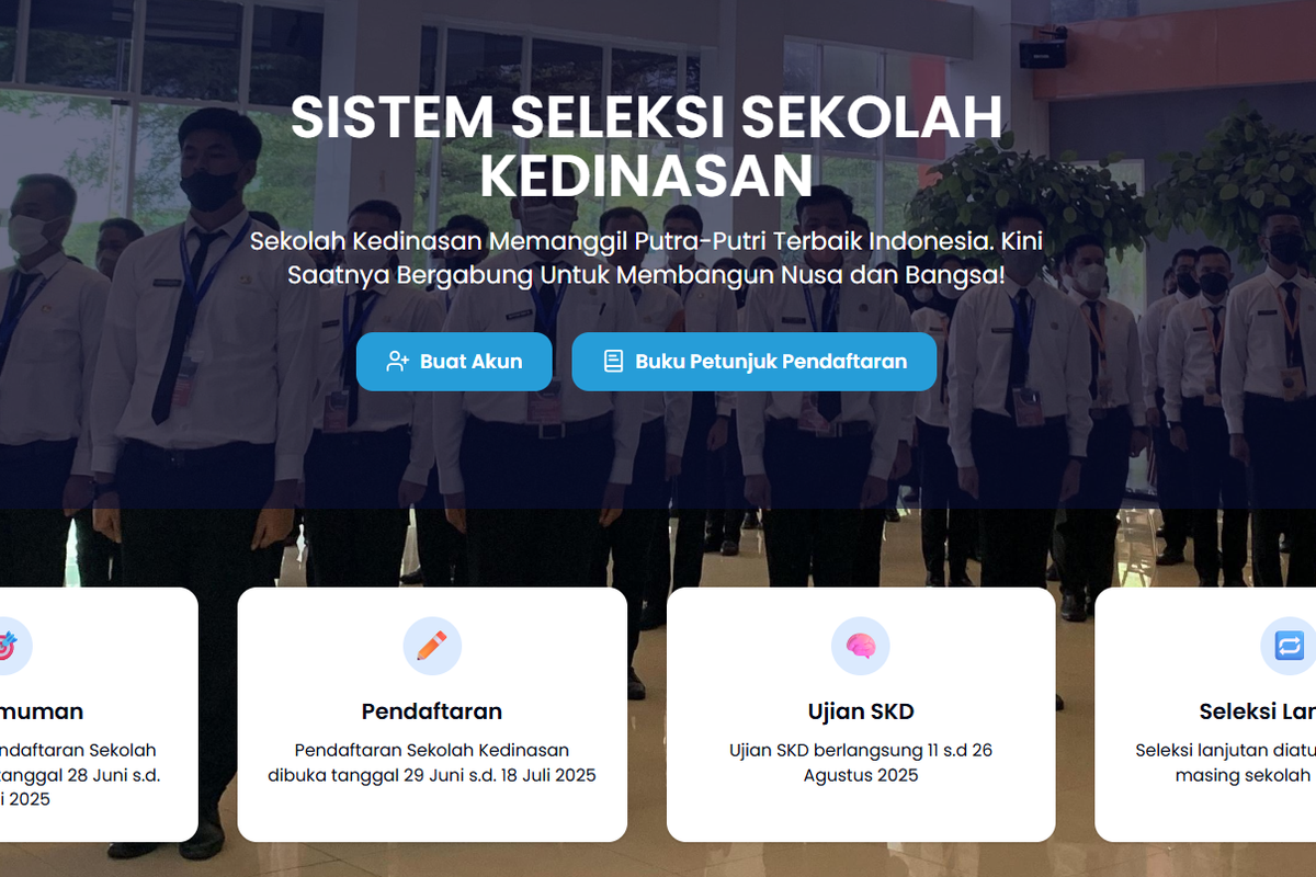 Tangkapan layar laman resmi membuat akun SSCASN Pendaftaran Sekolah Kedinasan 2025